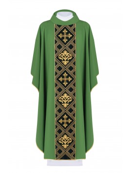 Casulă brodată cu simbolul Crucii - verde