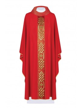 Reich besticktes Messgewand - rot (H156)