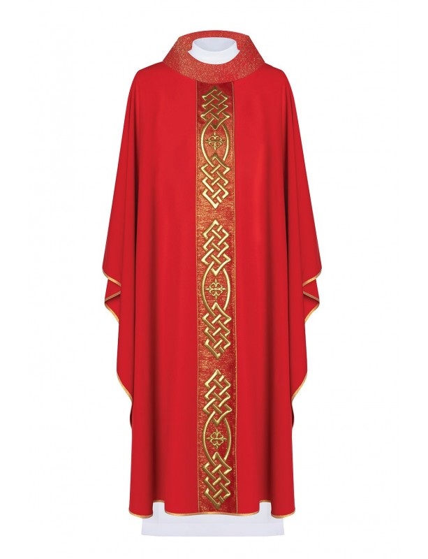 Ornat bogato haftowany - czerwony (H156)