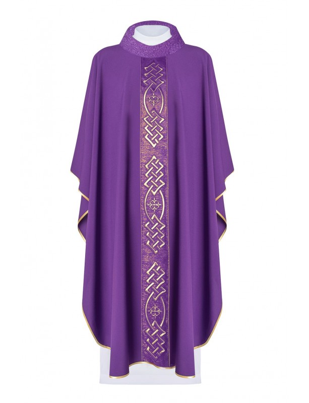 Chasuble richly embroidered - purple (H157)