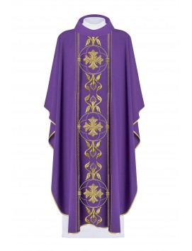 Chasuble richly embroidered - purple (H158)