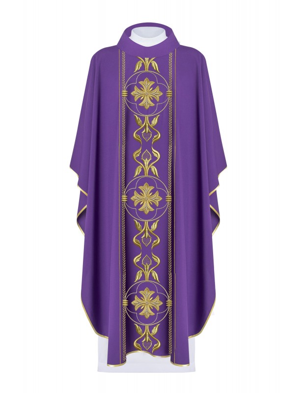 Reich besticktes Messgewand - violett (H158)