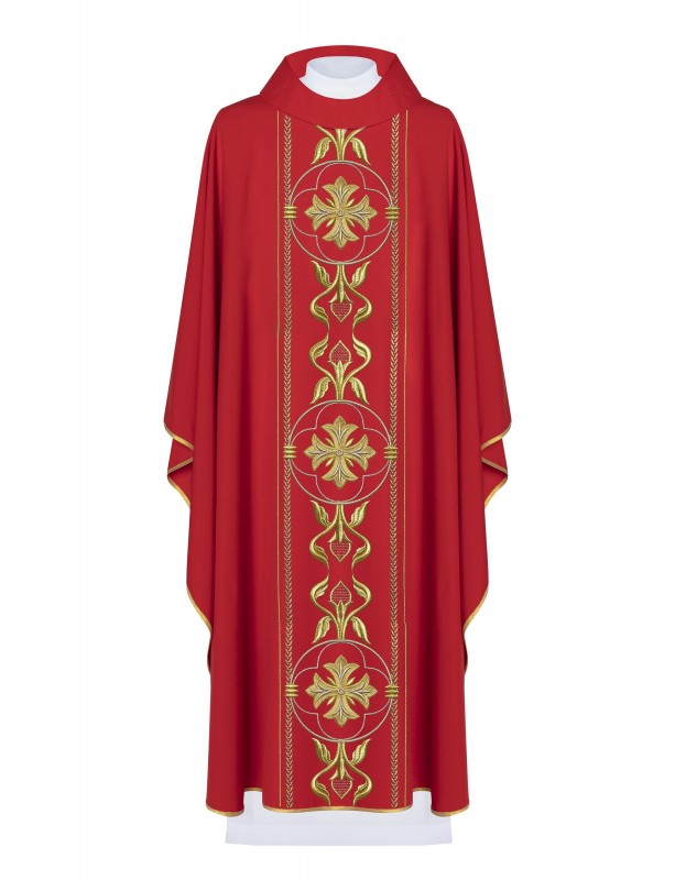 Chasuble richement brodée - rouge (H161)