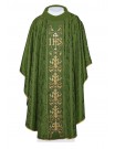 Chasuble richly embroidered IHS - green (H164)