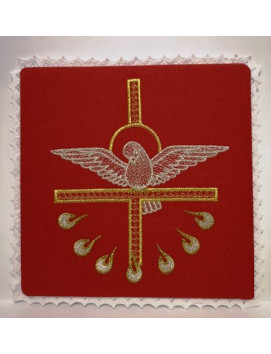 Holy Spirit red chalice pall