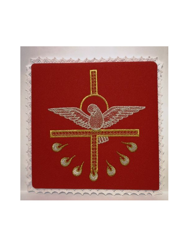 Holy Spirit red chalice pall