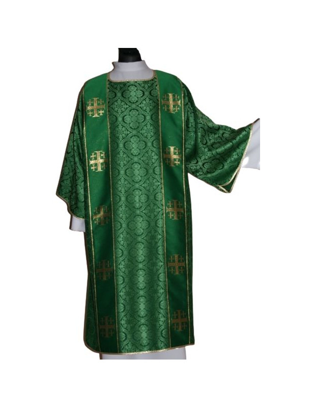 Dalmatic color green - Jerusalem crosses