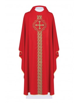 Chasuble brodée Croix - rouge (H170)