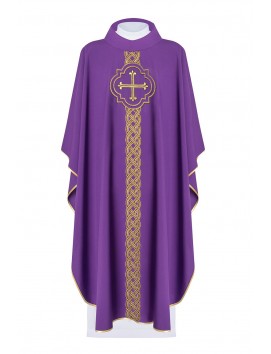 Casula Ricamata a mano Croce - viola