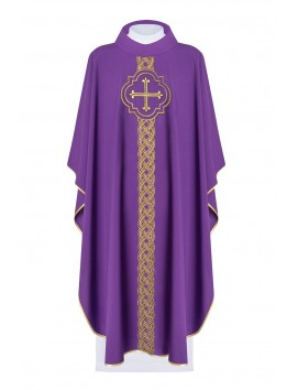Chasuble Embroidered Cross - purple (H171)