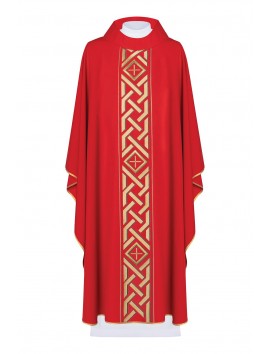 Chasuble brodée Croix - rouge (H176)