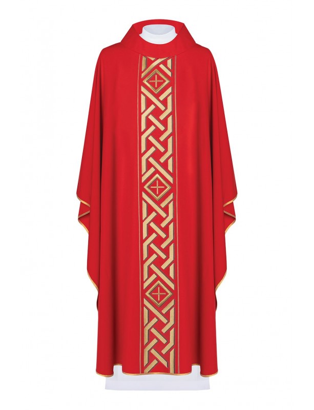 Chasuble Embroidered Cross - red (H176)