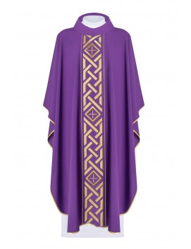 Chasuble Embroidered Cross - purple (H177)