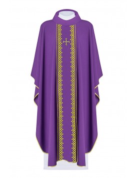 Chasuble Embroidered Cross - purple (H178)