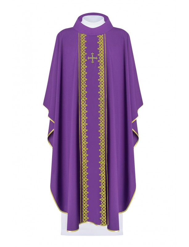 Casula Ricamata a mano Croce - viola
