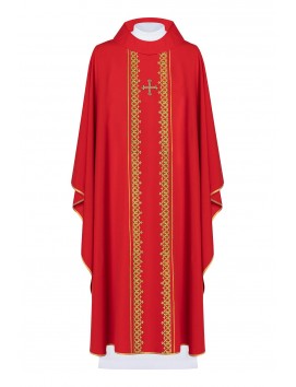 Casula Ricamata a mano della Croce - rosso