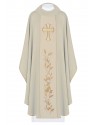 Chasuble embroidered cross and ears - ecru (H182)