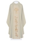 Chasuble embroidered cross and ears - ecru (H182)
