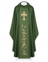 Chasuble embroidered cross and ears - green (H183)