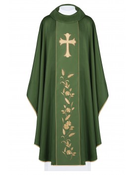 Messgewand bestickt mit Kreuz und Ähren - grün (H183)