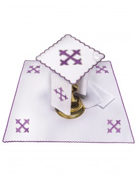 Chalice linen set embroidered cross (19H)