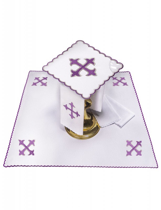 Chalice linen set embroidered cross (19H)