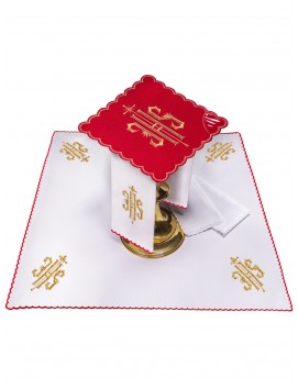 Chalice linen set embroidered IHS (28H)