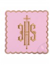 Chalice linen set pink embroidered IHS (30H)