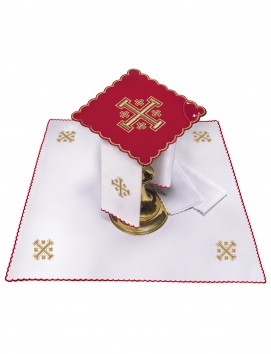Kelch Leinen Set bestickt -Jerusalem Kreuz (31H)