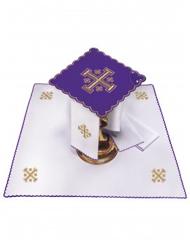 Chalice linen set embroidered -Jerusalem Cross (32H)