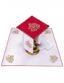 Chalice linen set embroidered - IHS (33H)