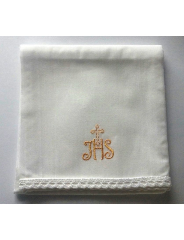 Zlatý korporál s IHS a krížom