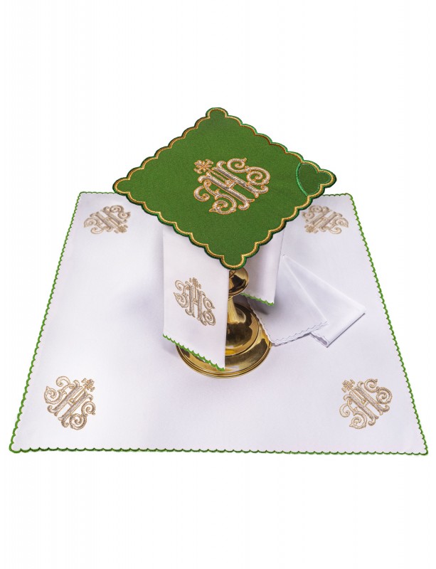 Chalice linen set embroidered - IHS (34H)