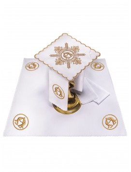 Chalice linen set embroidered Alpha and Omega (63H)