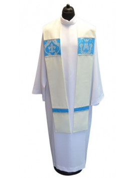 Marianische Stola - cremeblau