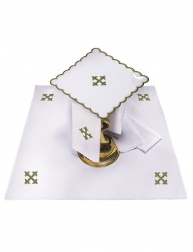 Chalice linen set embroidered - cross (37H)