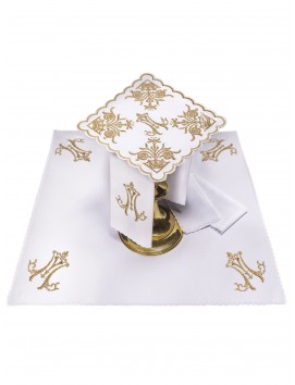 Marian embroidered Chalice linen set (38H)