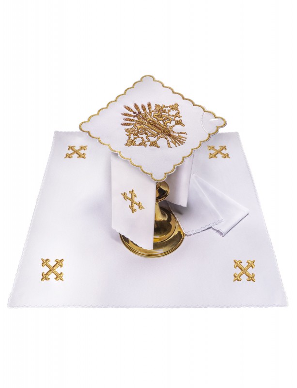 Set de lenjerie pentru potir brodat cu IHS