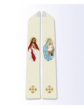 Stola mit dem Bild des Herzens Jesu und dem MB-Skapulier
