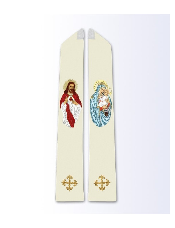 Estola con la imagen del Corazón de Jesús y el Escapulario MB