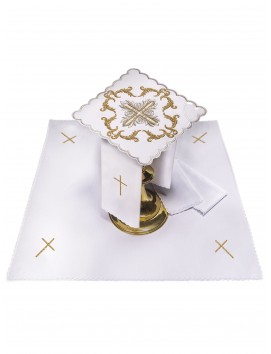 Chalice linen set embroidered cross (43H)
