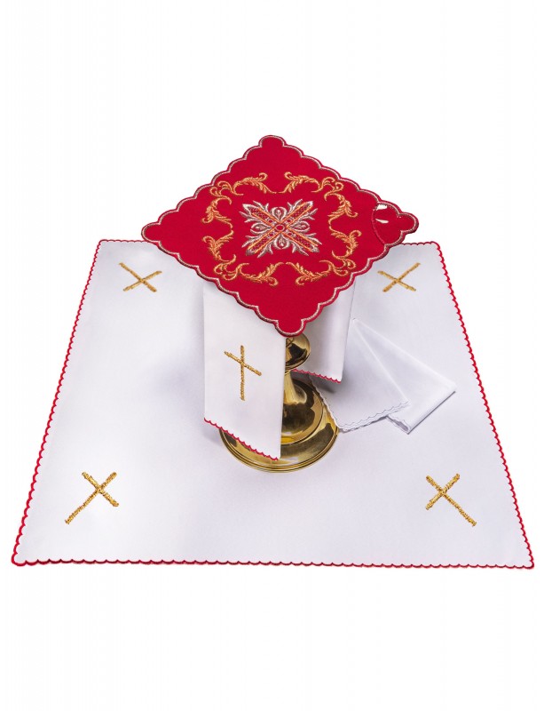Chalice linen set embroidered cross (46H)
