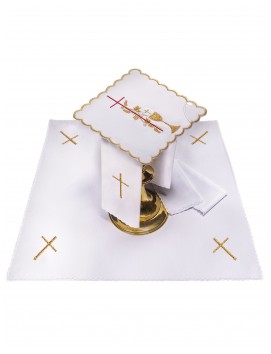 Chalice linen set embroidered cross, chalice (74H)