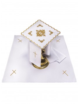 Chalice linen set embroidered with IHS (47H)