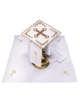 Chalice linen set embroidered cross (49H)