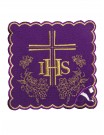 Chalice linen set embroidered IHS + cross (52H)