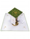 Chalice linen set embroidered IHS + cross (53H)