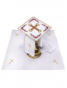 Chalice linen set embroidered cross (55H)