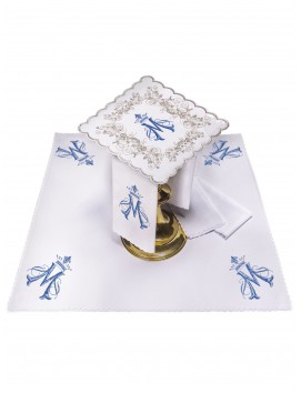 Chalice linen set embroidered Marian pattern (57H)