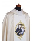 Chasuble in Ecru with St. Anthony Embroidered Panel